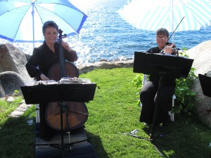 Sierra Strings, wedding music in Tahoe Duo by Lake